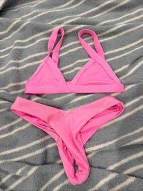 Oneone swim 2 piece bikini in pink! Worn once. Like new